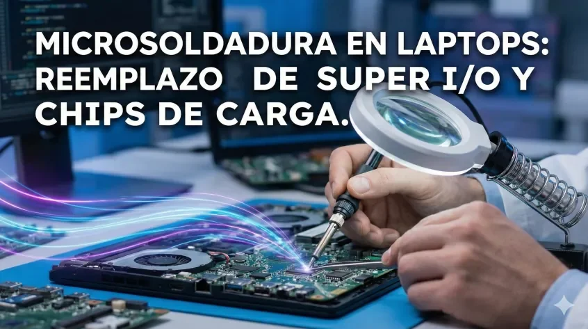 Microsoldadura en Laptops: Super I/O y Chips de Carga