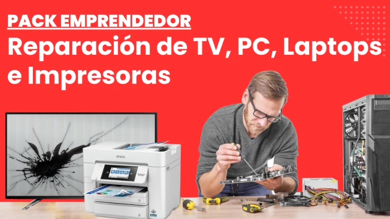 Pack para emprendedores: Reparador de PC, TV Led, Laptops e Impresoras